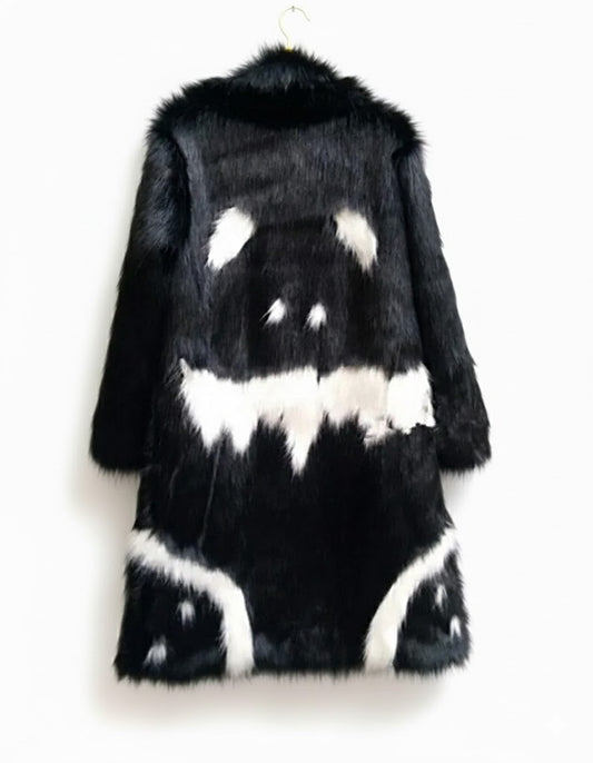 מעיל פרווה בעיצוב קונטרסטי לגברים