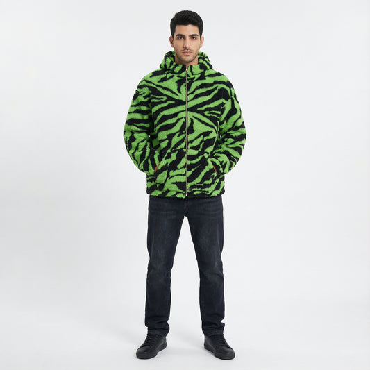 מעיל אוברסייז שחור ירוק