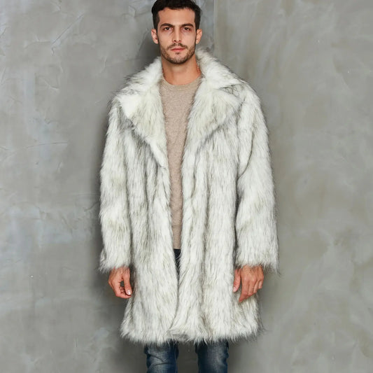 מעיל ארוך דמוי פרווה בגזרה רחבה – COLE