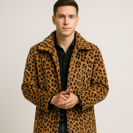 מעיל ארוך דמוי פרווה עם צווארון קלאסי – RYDER