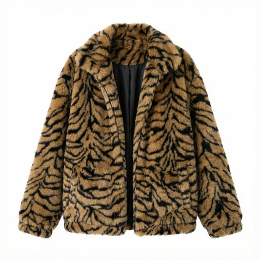 ז’קט פרווה מנומר לגברים