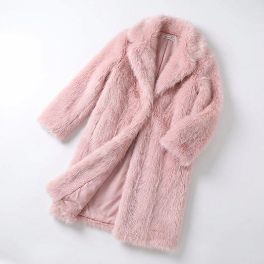 מעיל פרווה ורוד יוקרתי