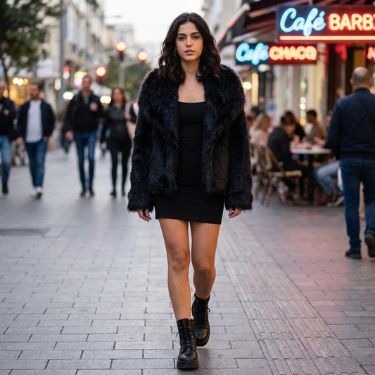 מעיל פרווה שחור יוקרתי